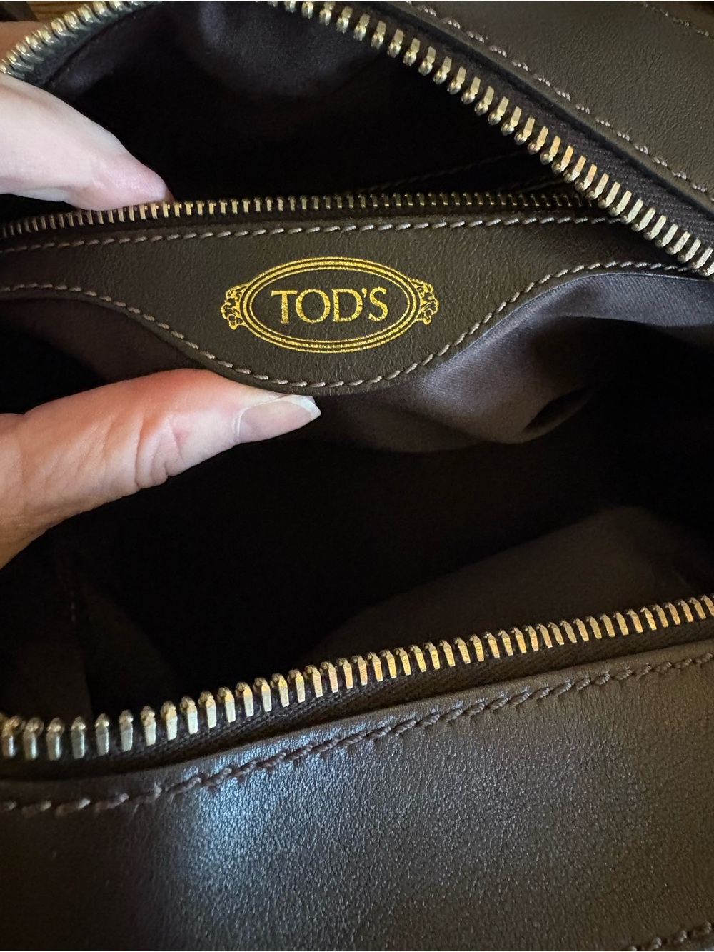 Tod’s D-Styling Leather Bauletto Satchel Bag - Chocolate Brown (Excellent) CoA - Picture 15 of 17